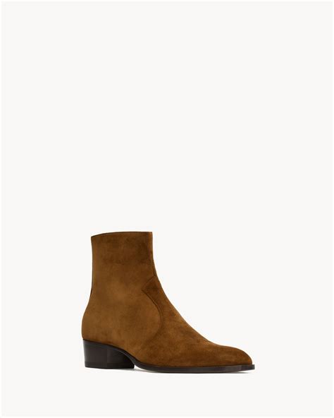 ysl suede brown wyatt|WYATT boots in suede .